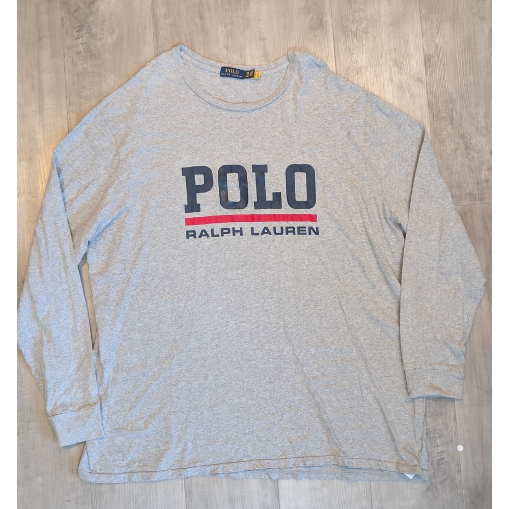 Polo Ralph Lauren Gray Long Sleeve T-Shirt USA Men's Size 2X